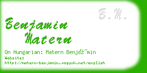 benjamin matern business card